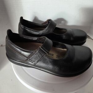 Birkenstock Women's Black Leather Mary Jane Shoes Size 36 Or 5-5.5